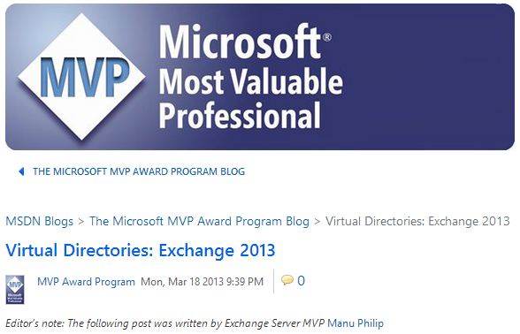 Virtual Directories: Exchange 2013